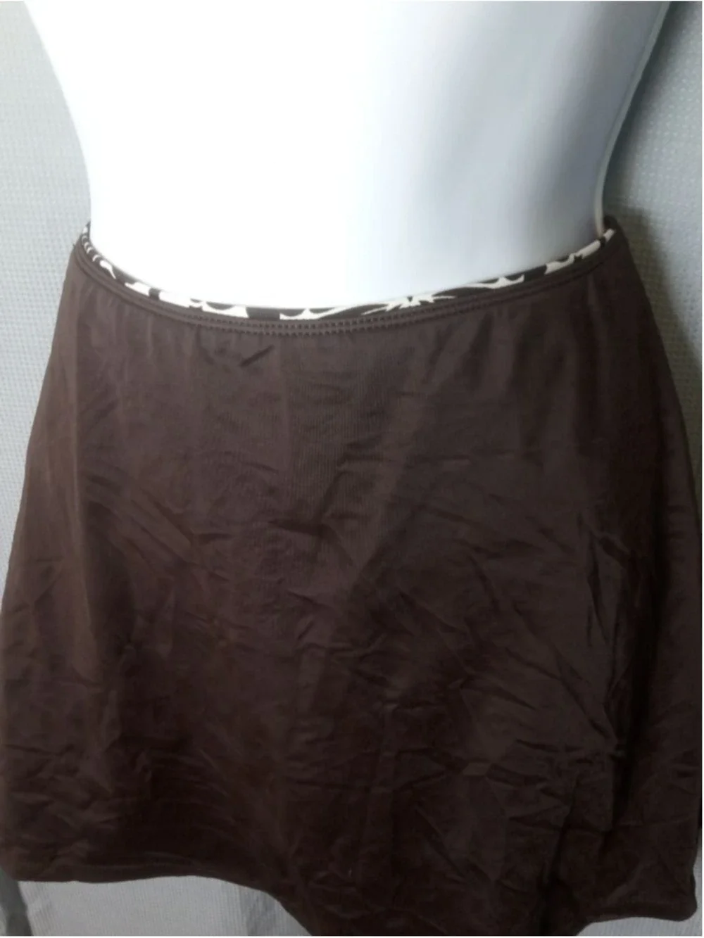 Croft & Barrow Brown White Swim Skirt Size 12